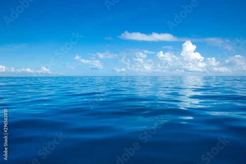 sea surface summer wave background. water landscape with clouds on horizon. Natural tropical water paradise. Travel tropical