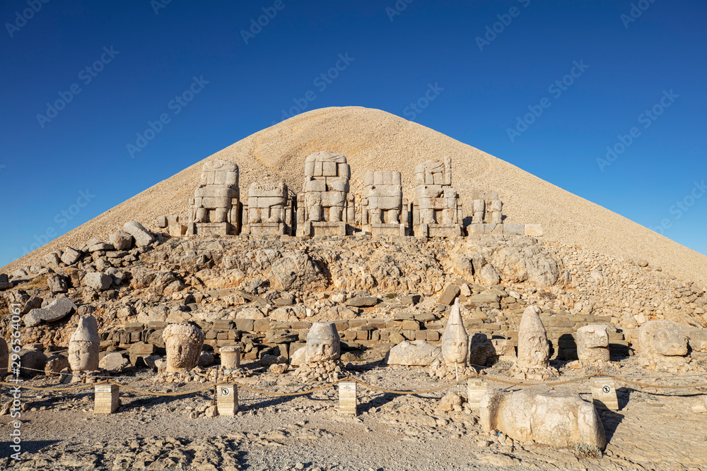 Statues on top of the Nemrut Mountain, in Adiyaman, Turkey