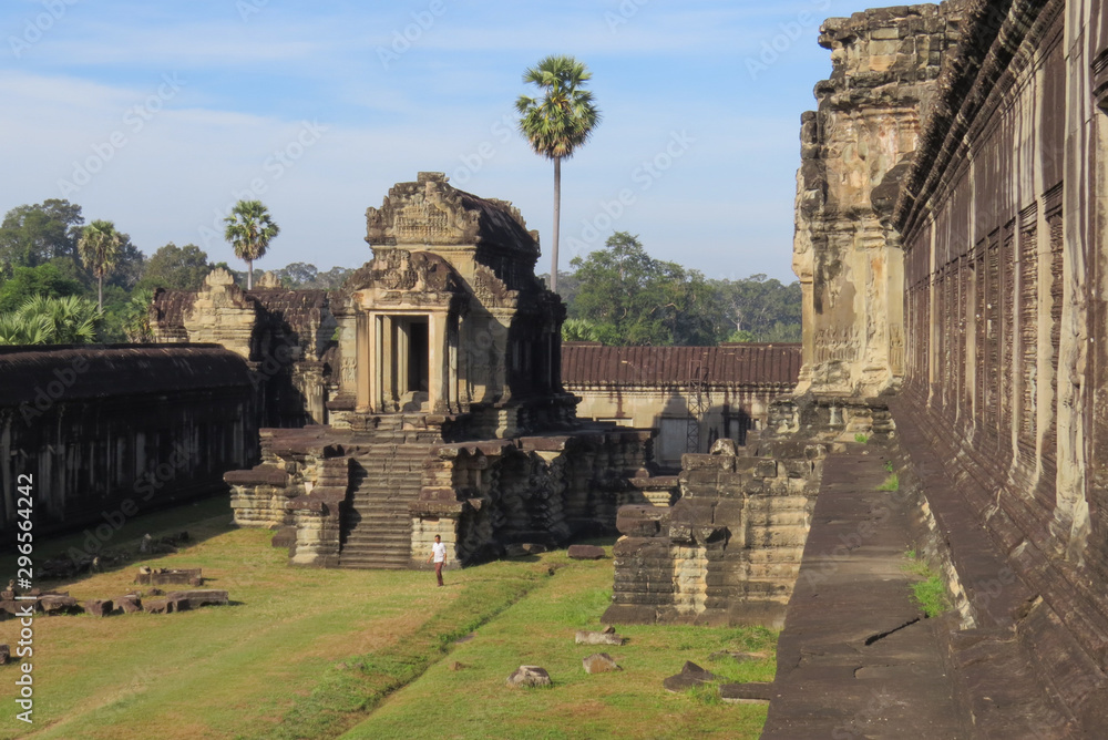 The ruins of the religious temple complex of Angkor Wat