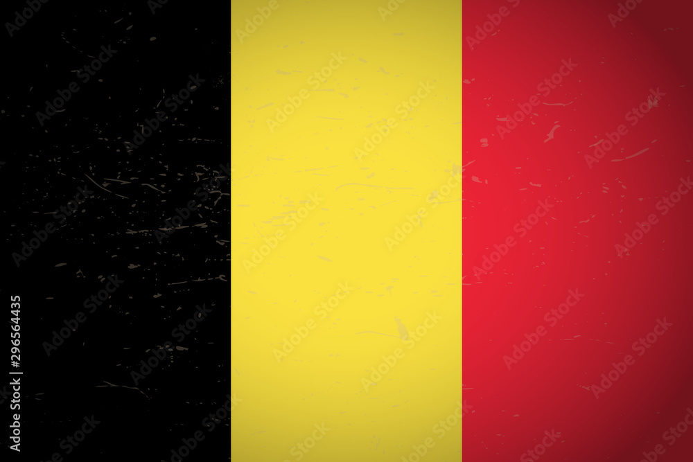 Fototapeta premium Flag of Belgium. Vector illustration. Grunge background