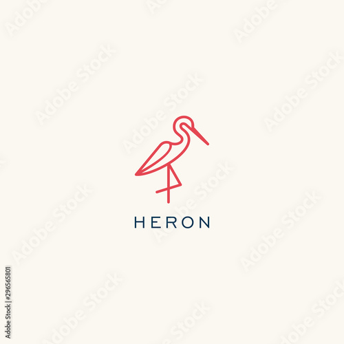 Heron logo design. Flamingo icon illustration vector
