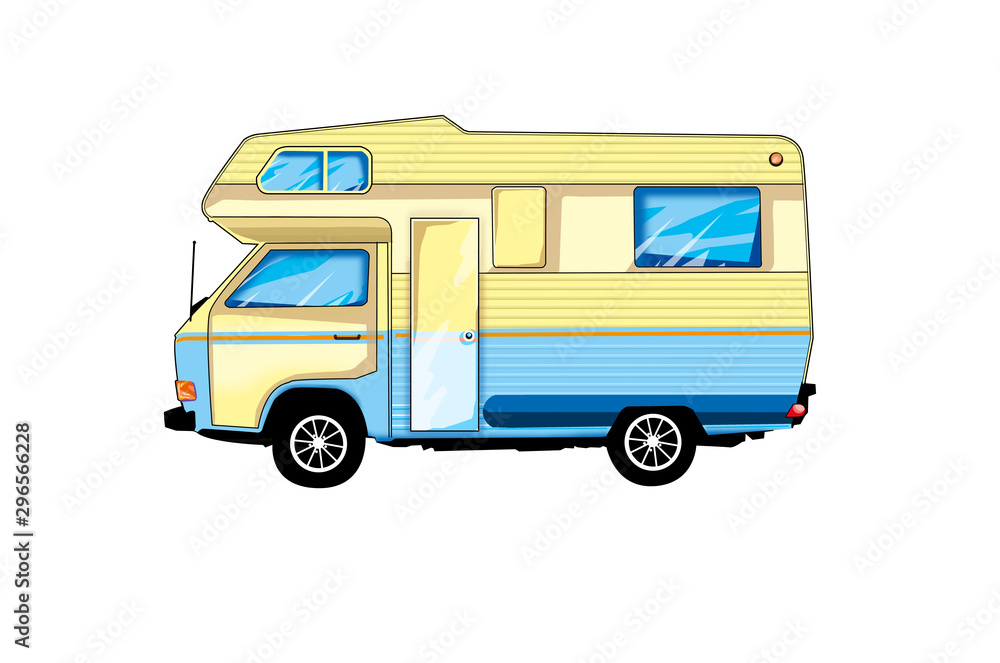 Motor home isolated on white background