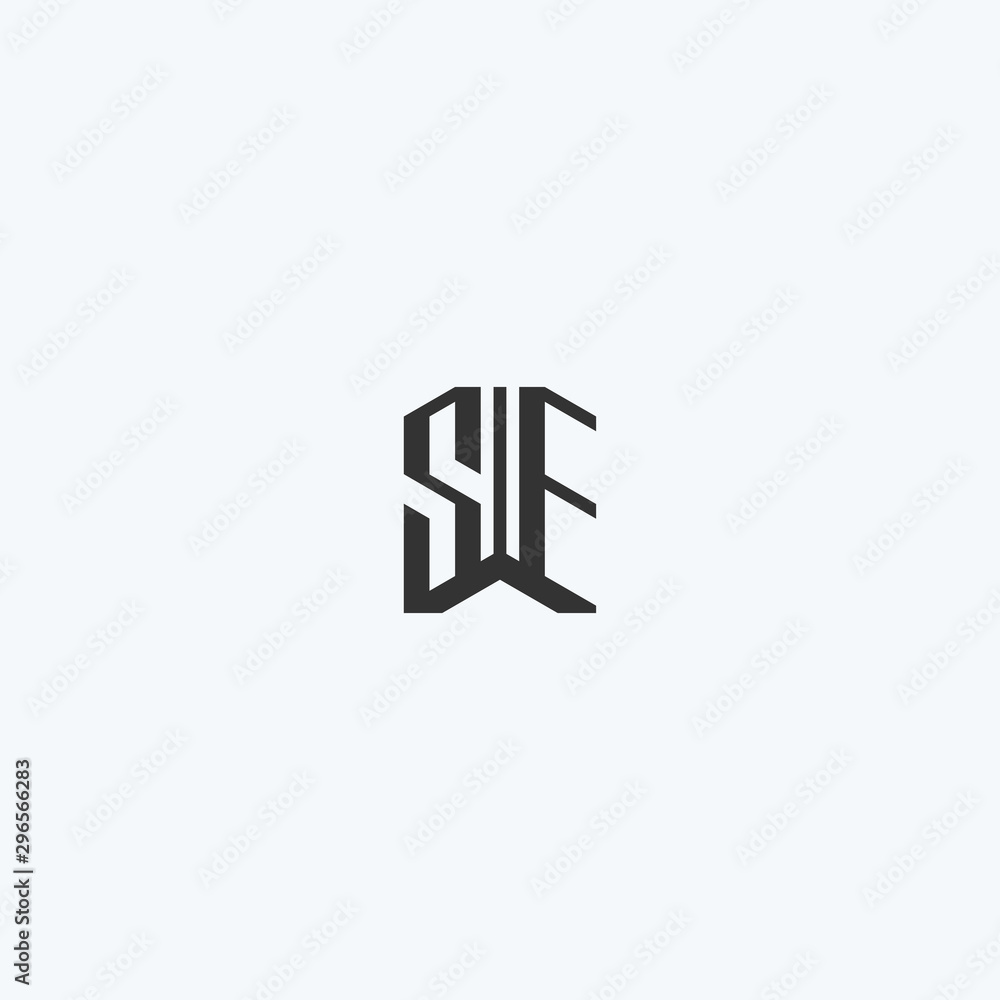 Obraz premium Abstract monogram letter SE logo design. Unique initial icon illustration vector