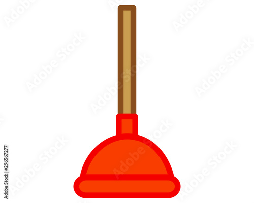 simple drawing vector, plunger icon