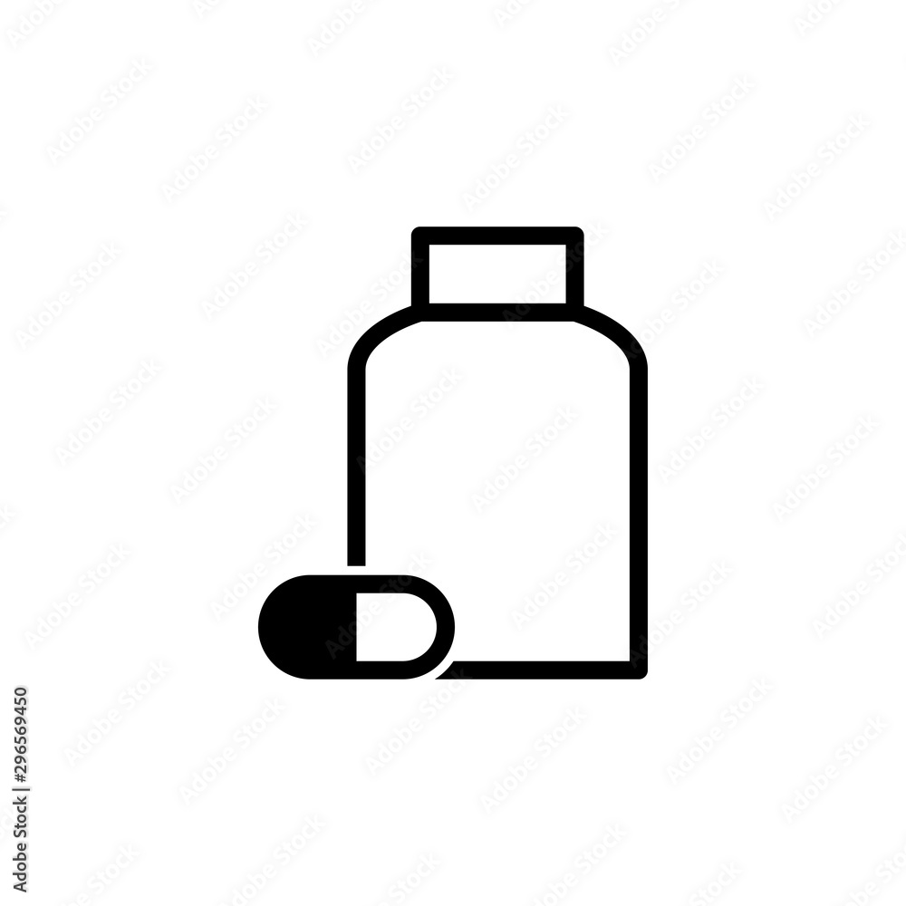 capsule vector icon, pill icon,medicine bottle icon, flat design best vector illustration capsule vector icon, pill icon,medicine bottle icon, flat design best vector illustration