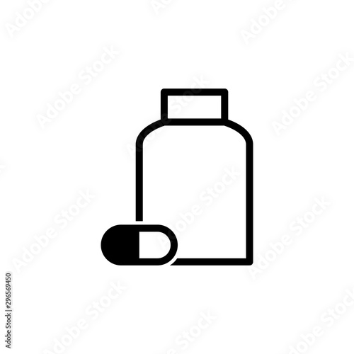 capsule vector icon, pill icon,medicine bottle icon, flat design best vector illustration