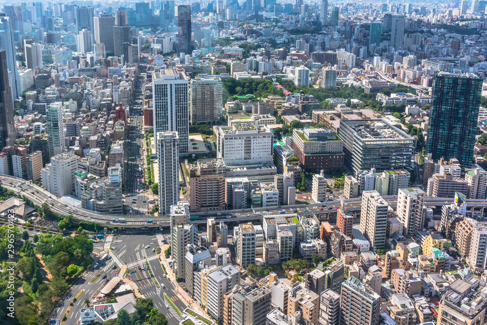 Tokyo city skyline aerial view from Tokyo Tower, Japan Tokyo city skyline aerial view from Tokyo Tower, Japan