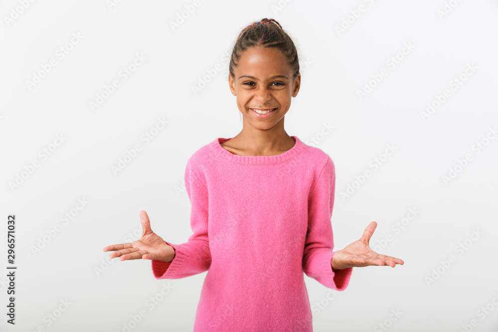Image of african american pretty girl looking at camera Image of african american pretty girl looking at camera