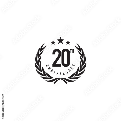 20th years celebrating anniversary emblem logo design