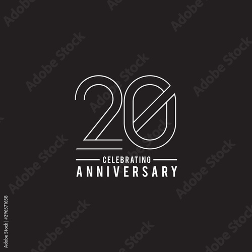 20th years celebrating anniversary emblem logo design
