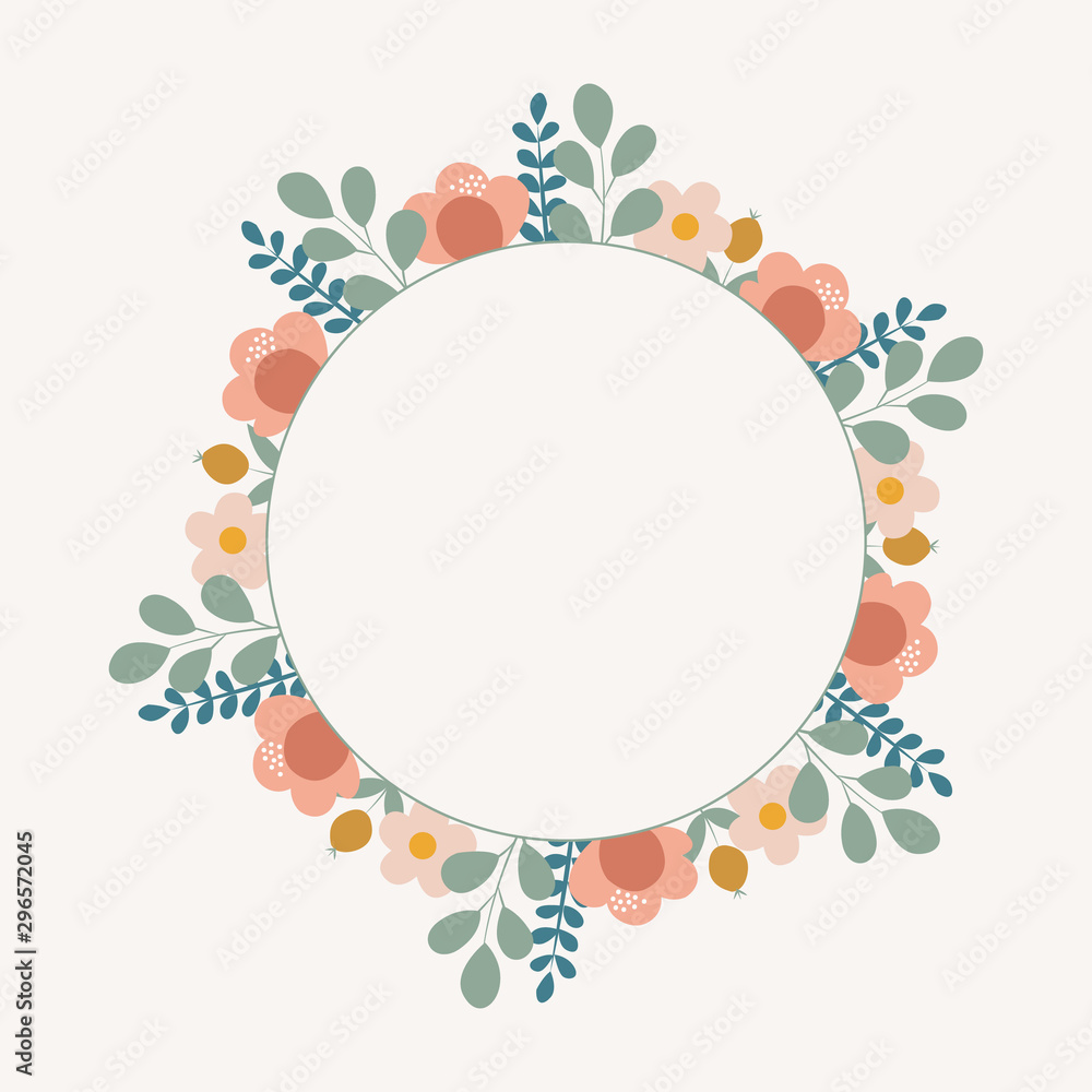 Vector frame with leaves. Botanical background Vector frame with leaves. Botanical background