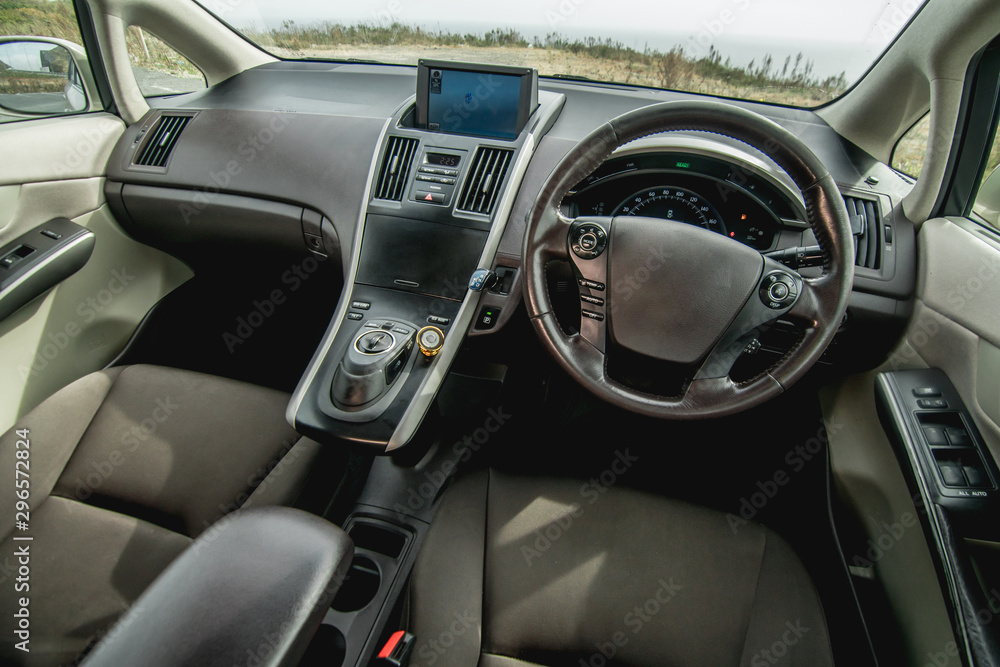 Photo of the dashboard in the car Photo of the dashboard in the car
