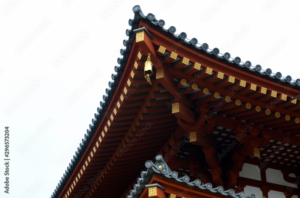 roof of a japanese temple. roof of a japanese temple.