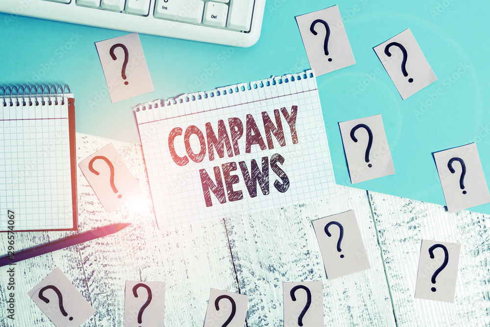 Text sign showing Company News. Business photo showcasing Latest Information and happening on a business Corporate Report Writing tools, computer stuff and math book sheet on top of wooden table Text sign showing Company News. Business photo showcasing Latest Information and happening on a business Corporate Report Writing tools, computer stuff and math book sheet on top of wooden table