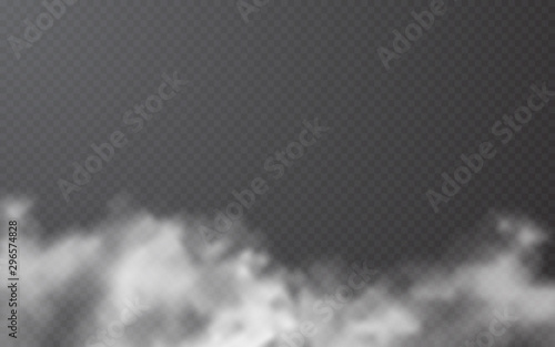 Fog or smoke on transparent background. Vector illustration