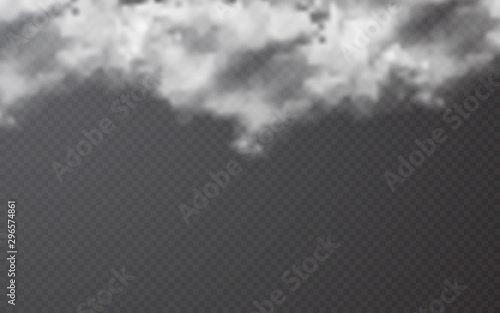 Realistic cloud on transparent background. Vector illustration