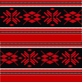 Repetitive red and black symbols from balkan textile. Seamless pattern with ethnic balkan symbols.