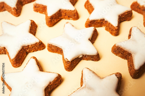christmas gingerbread cookies on light background