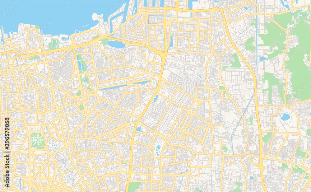 Printable street map of North Jakarta, Indonesia