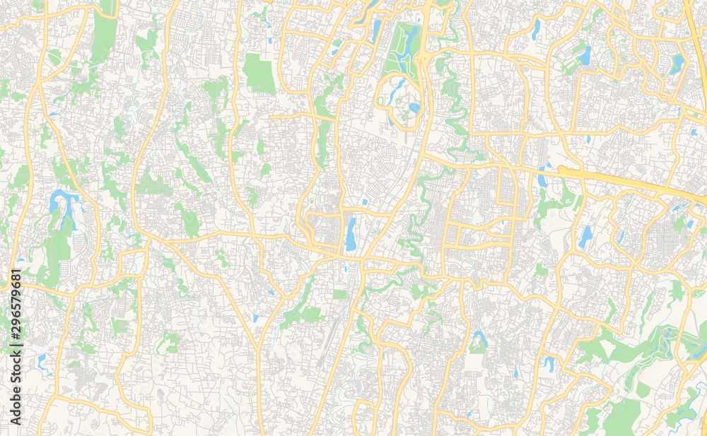 Printable street map of Depok, Indonesia Printable street map of Depok, Indonesia