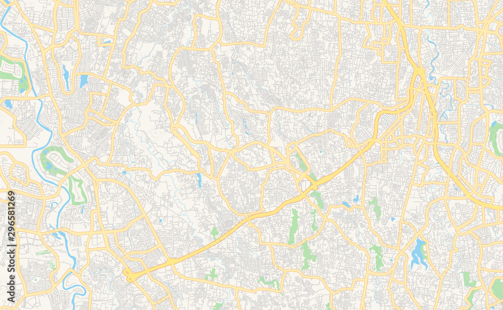 Printable street map of South Tangerang, Indonesia