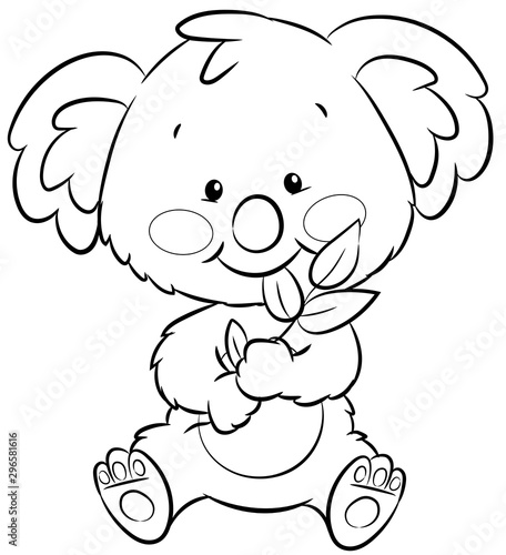 Niedlicher essender Koala - Vektor-Illustration