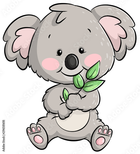 Niedlicher essender Koala - Vektor-Illustration