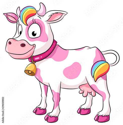 Niedliche pinke Kuh - Vektor Illustration