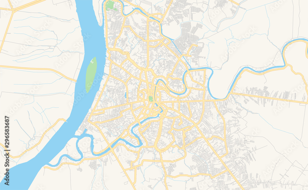 Printable street map of Banjarmasin, Indonesia