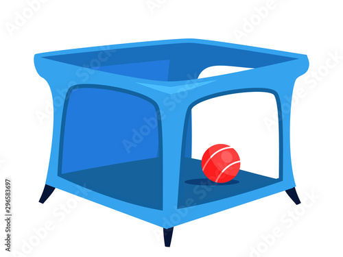 Children playpen flat vector illustration