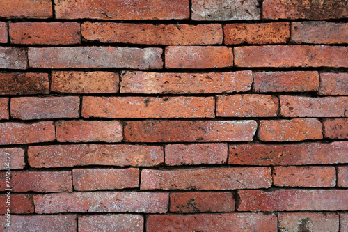 Old red brown brick wall texture background.