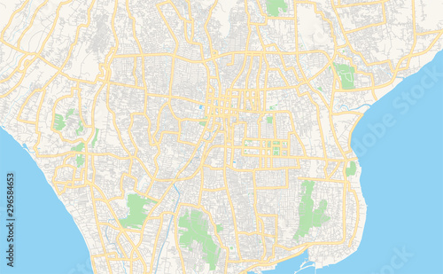 Printable street map of Denpasar, Indonesia
