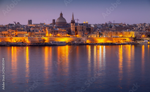 Valletta, Malta. Night landscape