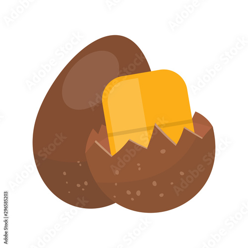 Chocolate egg flat vector illustration