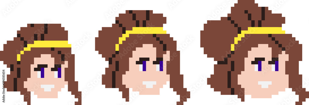 Fototapeta premium Set of game characters in perfect pixel