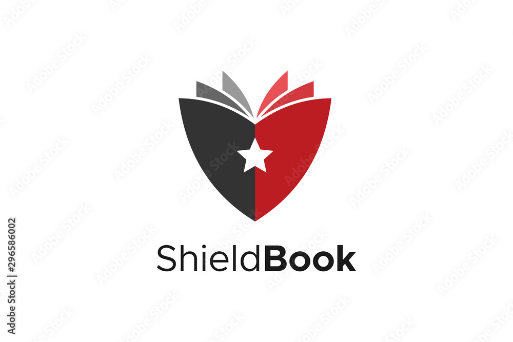 Shield Book logo Protection Security Education Logo Design Shield Book logo Protection Security Education Logo Design