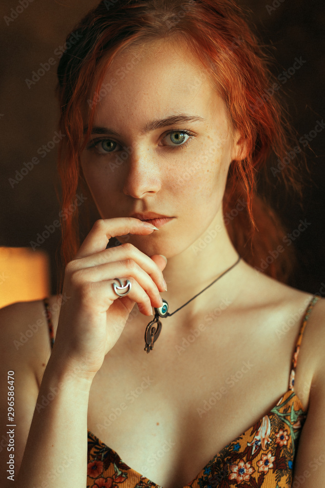 Beautiful red-haired girl