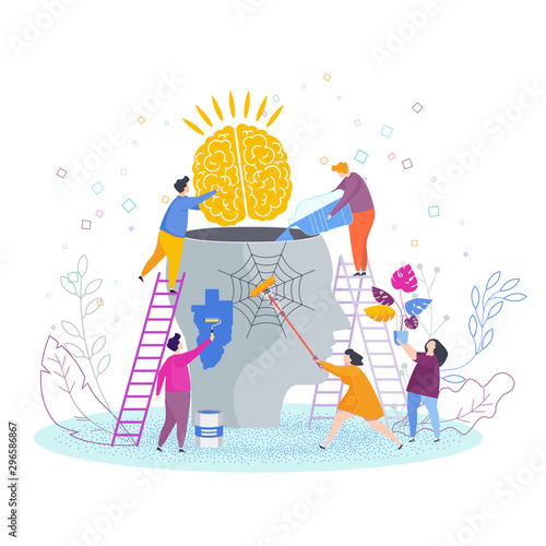 Mental health problems flat vector concept.