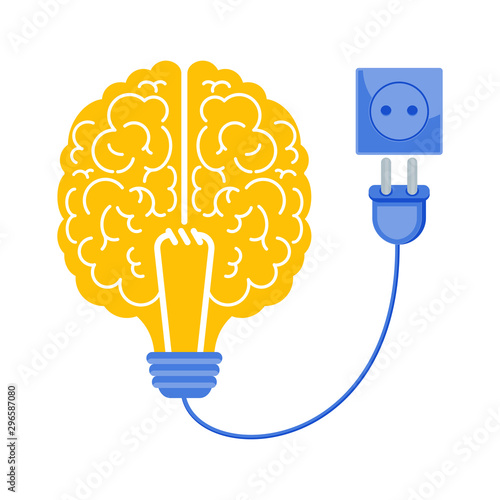 Connect the brain to an electrical network. photo