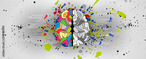 Quantum processing. Deep learning artificial intelligence. Future new technology  for business or science presentation