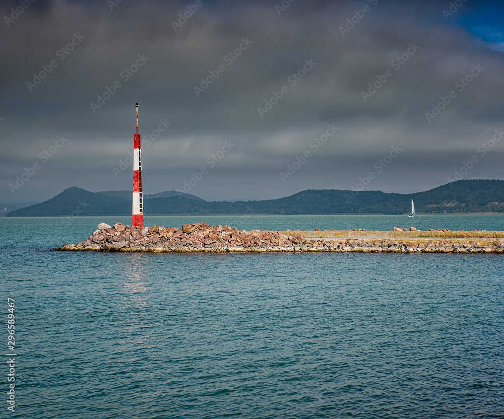 Storm and dark clouds over Lake Balaton