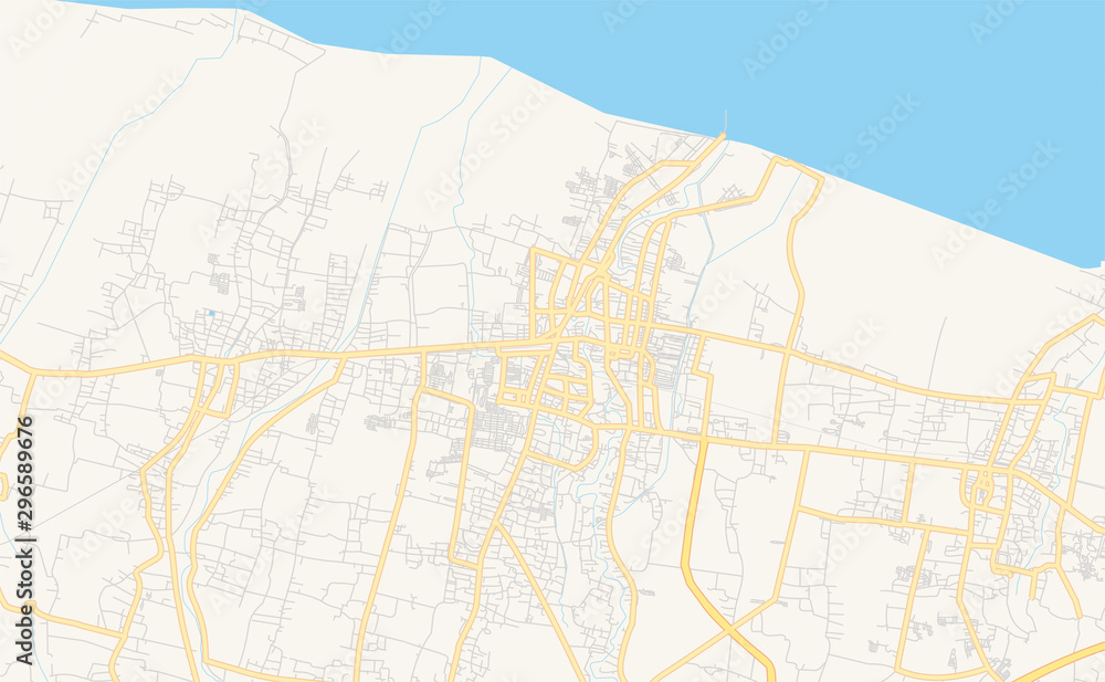 Printable street map of Pekalongan, Indonesia