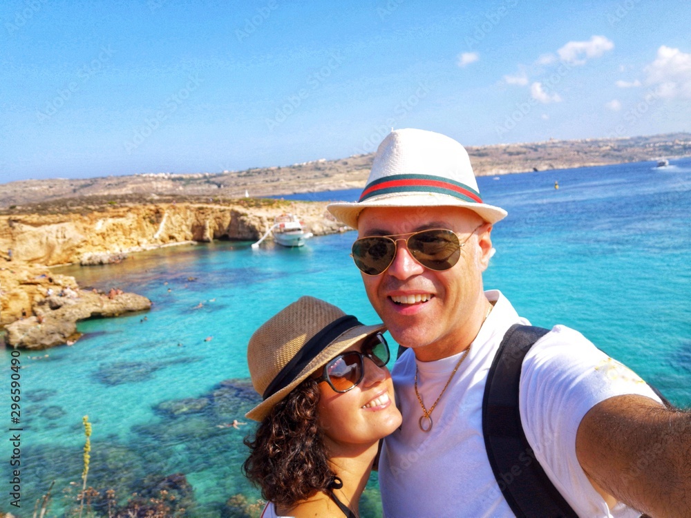 Couple selfie at blue lagoon , Malta