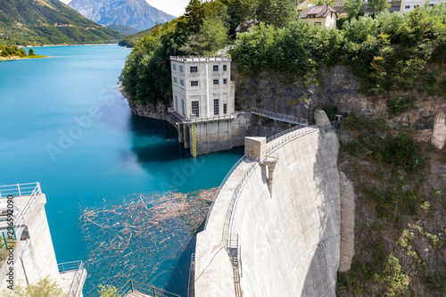 Corps, Isere, France - Sautet dam and lake
