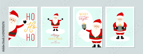 Merry Christmas cards set with hand drawn elements. Doodles and sketches vector Christmas illustrations, DIN A6.