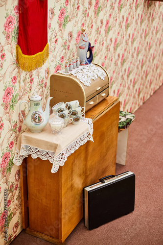 Kaliningrad, Russia - 26 July: The interior of the old Soviet apartment. The arrangement of the apartment in 60 years photo