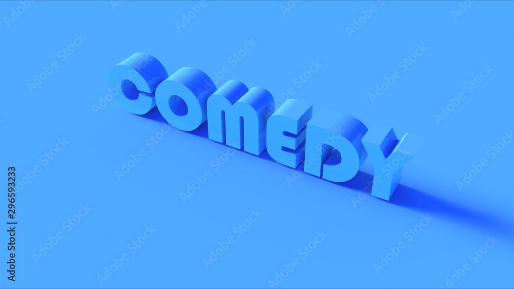 Fototapeta premium Bright Blue 3d Comedy Sign 3d illustration 3d render