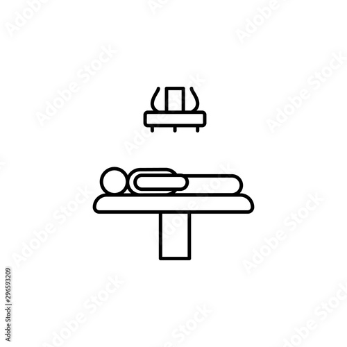 x-ray, patient line icon on white background
