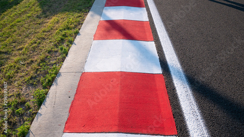 Motor racing circuit Red and White Kerb