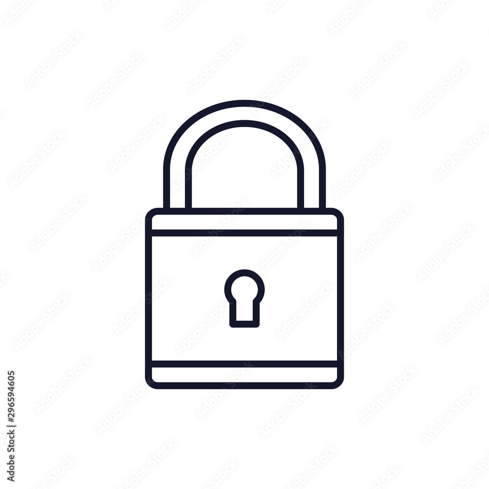 Isolated padlock icon line vector design Isolated padlock icon line vector design